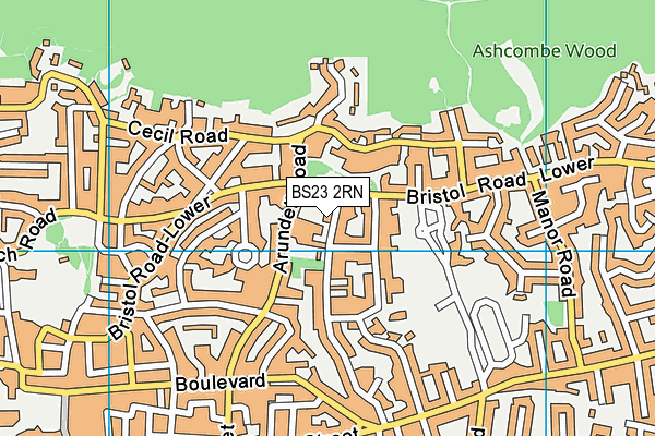 BS23 2RN map - OS VectorMap District (Ordnance Survey)