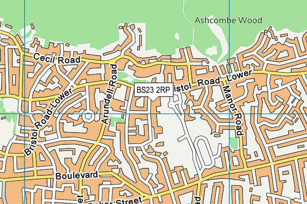 BS23 2RP map - OS VectorMap District (Ordnance Survey)