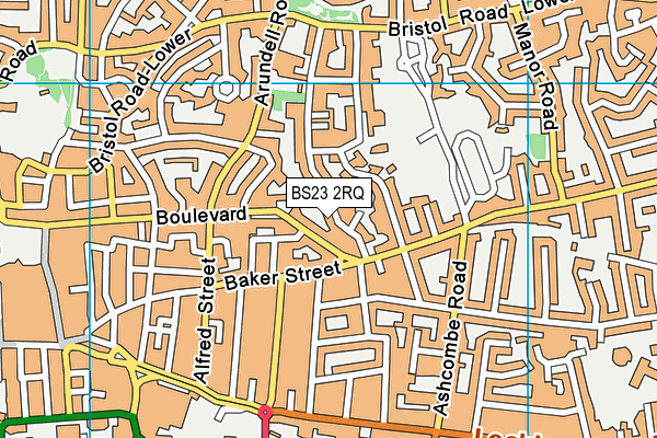 BS23 2RQ map - OS VectorMap District (Ordnance Survey)