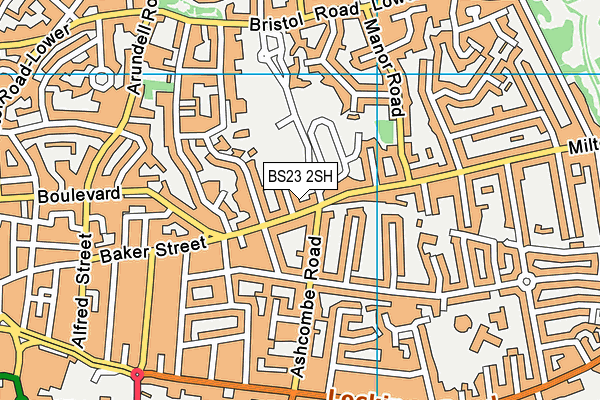 BS23 2SH map - OS VectorMap District (Ordnance Survey)
