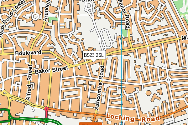 BS23 2SL map - OS VectorMap District (Ordnance Survey)