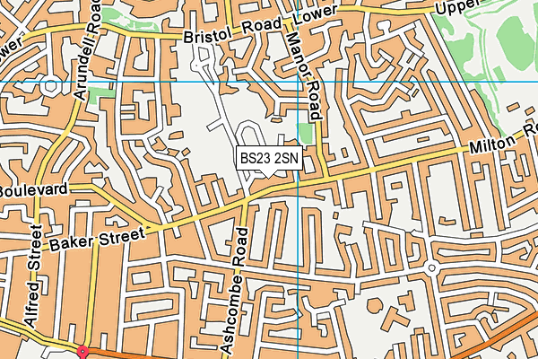 BS23 2SN map - OS VectorMap District (Ordnance Survey)