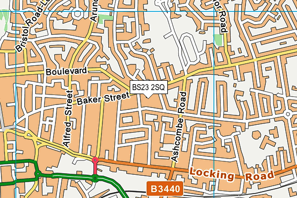 BS23 2SQ map - OS VectorMap District (Ordnance Survey)