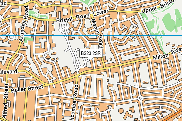 BS23 2SR map - OS VectorMap District (Ordnance Survey)
