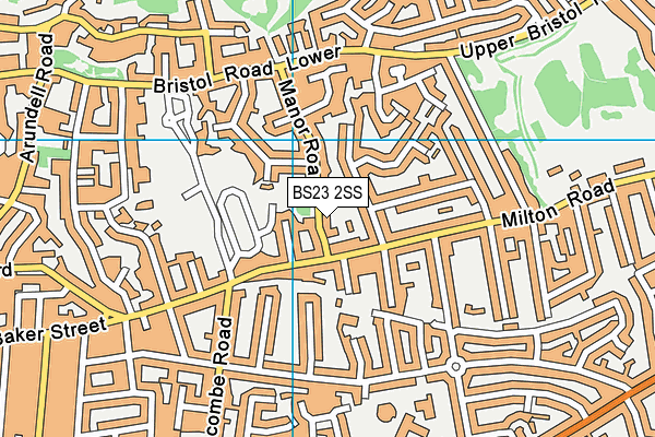 BS23 2SS map - OS VectorMap District (Ordnance Survey)