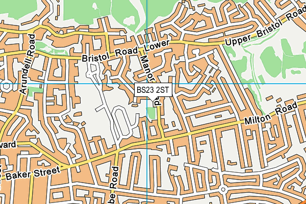 BS23 2ST map - OS VectorMap District (Ordnance Survey)