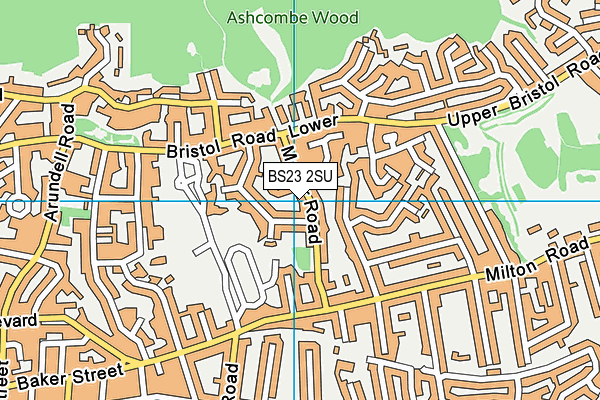 BS23 2SU map - OS VectorMap District (Ordnance Survey)