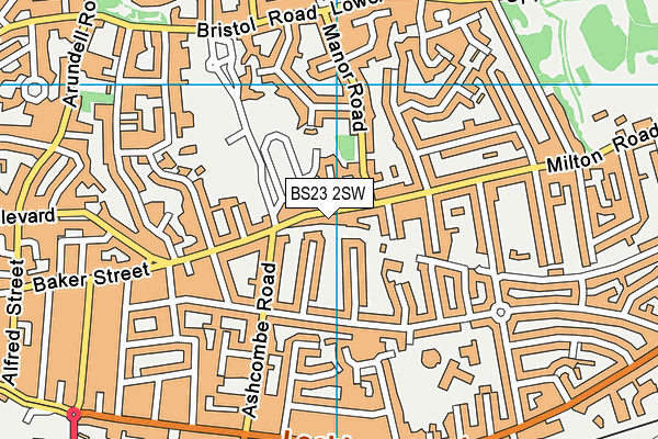 BS23 2SW map - OS VectorMap District (Ordnance Survey)