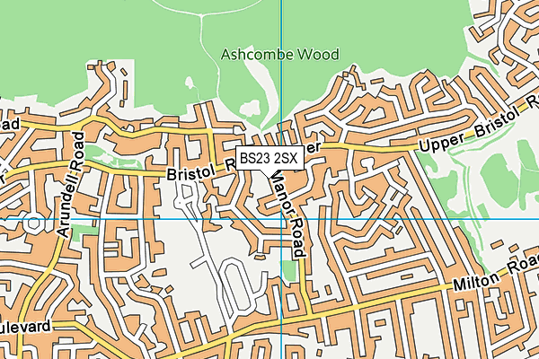 BS23 2SX map - OS VectorMap District (Ordnance Survey)