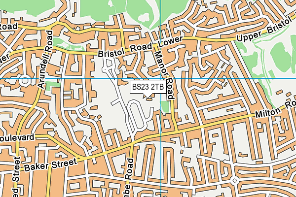 BS23 2TB map - OS VectorMap District (Ordnance Survey)