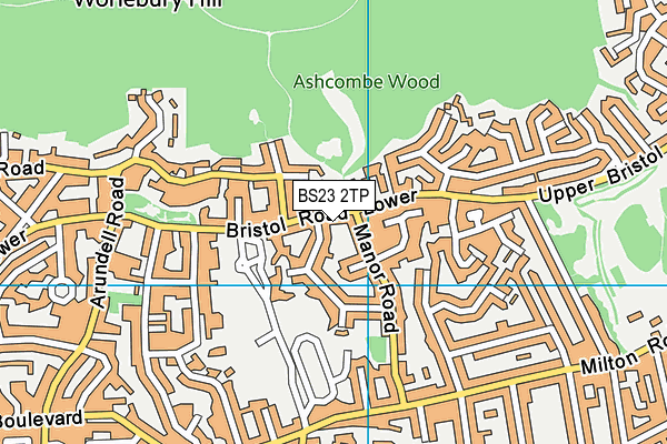 BS23 2TP map - OS VectorMap District (Ordnance Survey)