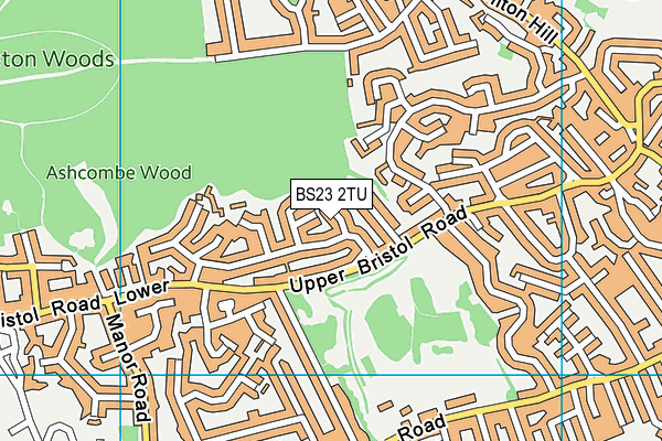 BS23 2TU map - OS VectorMap District (Ordnance Survey)