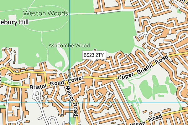 BS23 2TY map - OS VectorMap District (Ordnance Survey)