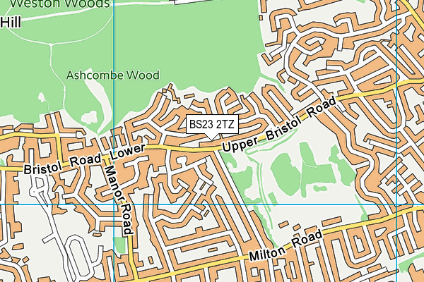 BS23 2TZ map - OS VectorMap District (Ordnance Survey)