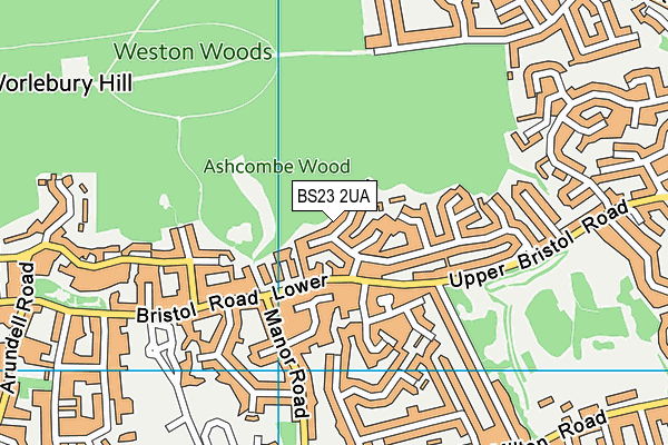 BS23 2UA map - OS VectorMap District (Ordnance Survey)