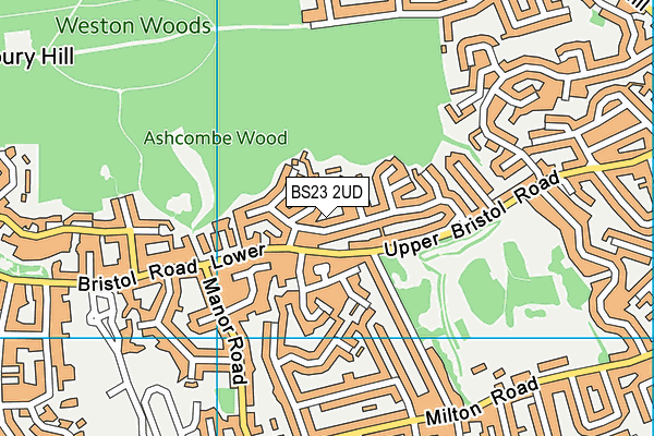 BS23 2UD map - OS VectorMap District (Ordnance Survey)