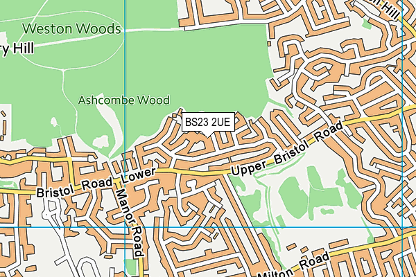 BS23 2UE map - OS VectorMap District (Ordnance Survey)
