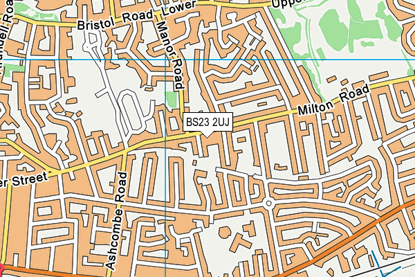 BS23 2UJ map - OS VectorMap District (Ordnance Survey)