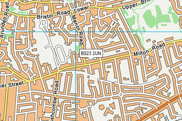 BS23 2UN map - OS VectorMap District (Ordnance Survey)