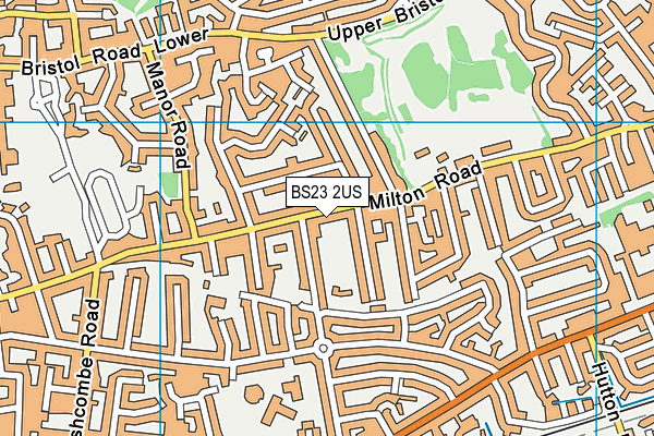 BS23 2US map - OS VectorMap District (Ordnance Survey)