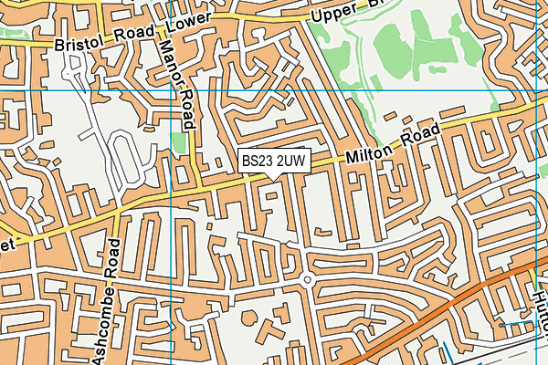 BS23 2UW map - OS VectorMap District (Ordnance Survey)