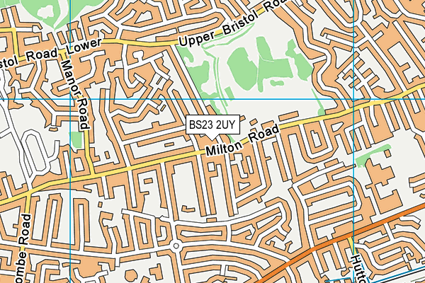 BS23 2UY map - OS VectorMap District (Ordnance Survey)