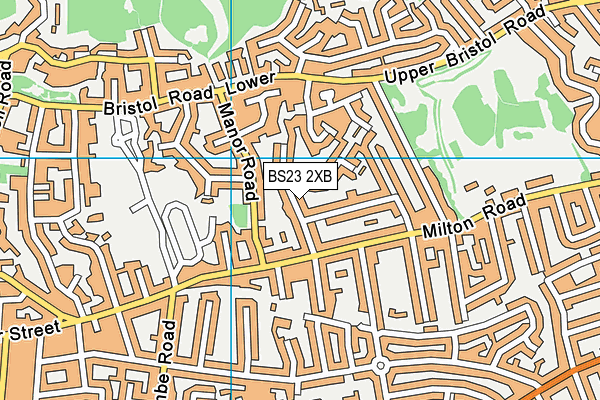 BS23 2XB map - OS VectorMap District (Ordnance Survey)