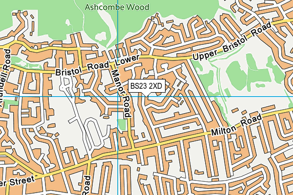 BS23 2XD map - OS VectorMap District (Ordnance Survey)
