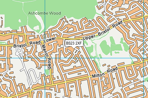 BS23 2XF map - OS VectorMap District (Ordnance Survey)