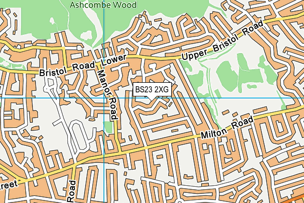 BS23 2XG map - OS VectorMap District (Ordnance Survey)