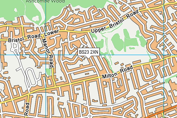 BS23 2XN map - OS VectorMap District (Ordnance Survey)