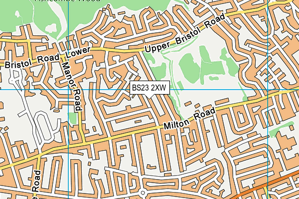 BS23 2XW map - OS VectorMap District (Ordnance Survey)