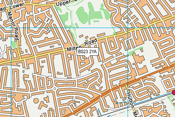 BS23 2YA map - OS VectorMap District (Ordnance Survey)
