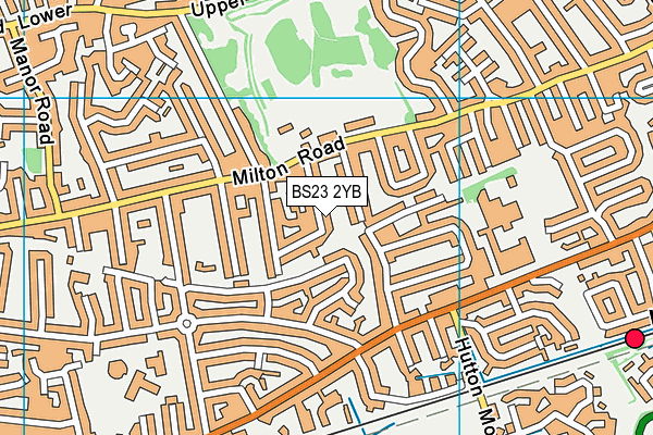 BS23 2YB map - OS VectorMap District (Ordnance Survey)