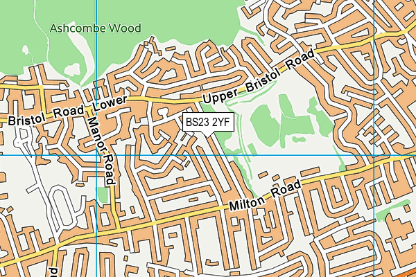 BS23 2YF map - OS VectorMap District (Ordnance Survey)