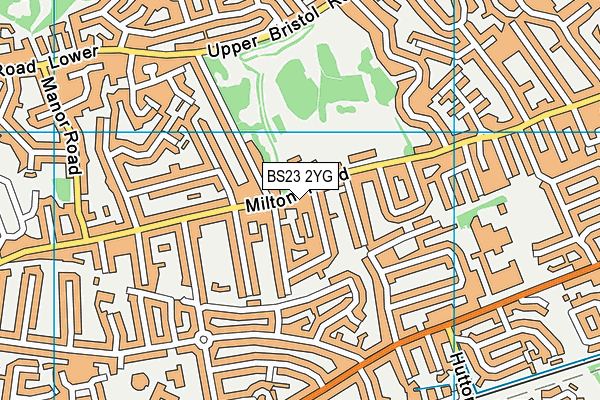 BS23 2YG map - OS VectorMap District (Ordnance Survey)