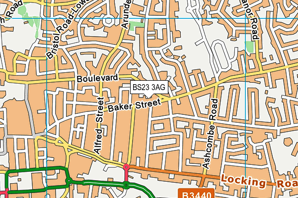 BS23 3AG map - OS VectorMap District (Ordnance Survey)