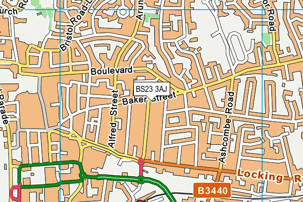 BS23 3AJ map - OS VectorMap District (Ordnance Survey)