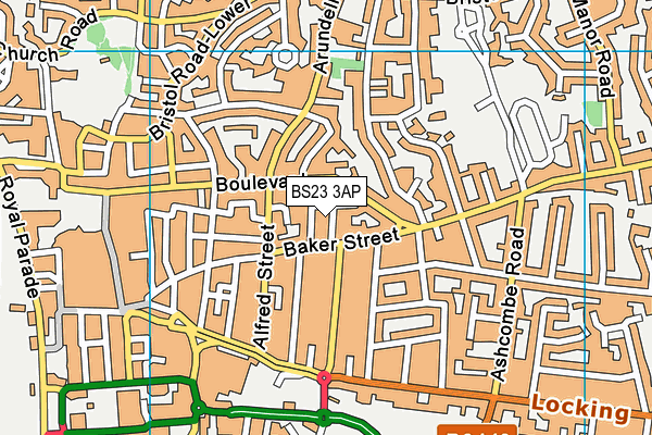 BS23 3AP map - OS VectorMap District (Ordnance Survey)