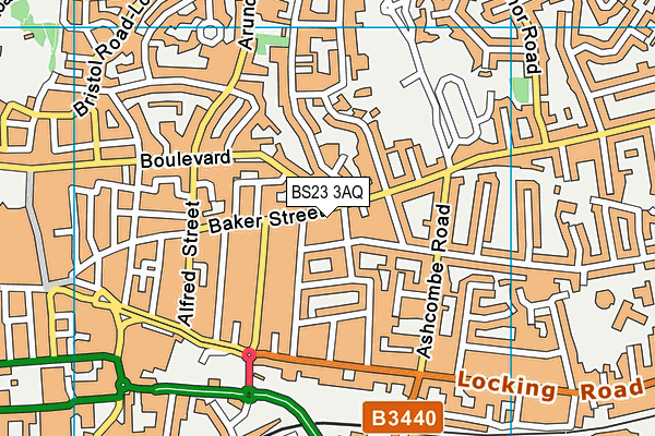 BS23 3AQ map - OS VectorMap District (Ordnance Survey)