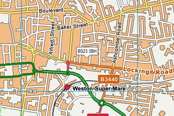 BS23 3BH map - OS VectorMap District (Ordnance Survey)