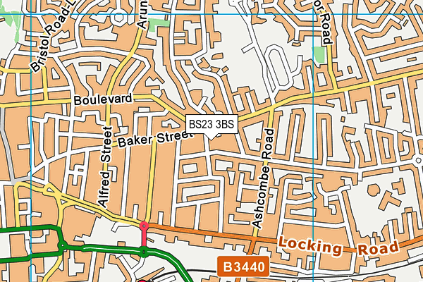 BS23 3BS map - OS VectorMap District (Ordnance Survey)
