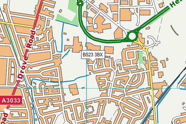 BS23 3BX map - OS VectorMap District (Ordnance Survey)