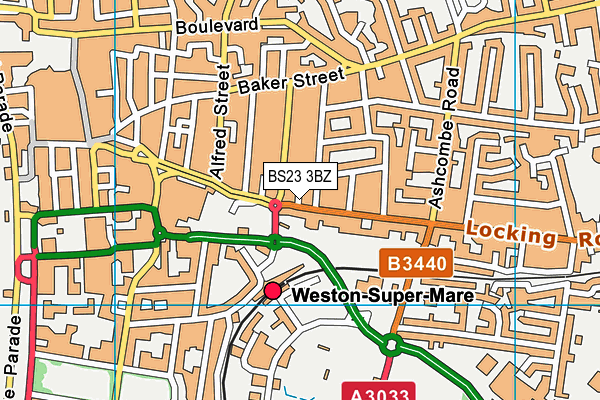 BS23 3BZ map - OS VectorMap District (Ordnance Survey)