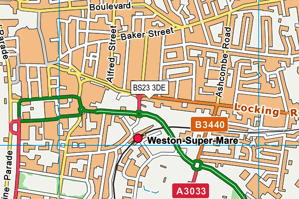 BS23 3DE map - OS VectorMap District (Ordnance Survey)