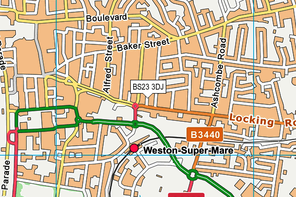 BS23 3DJ map - OS VectorMap District (Ordnance Survey)