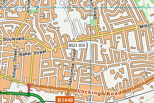 BS23 3DX map - OS VectorMap District (Ordnance Survey)