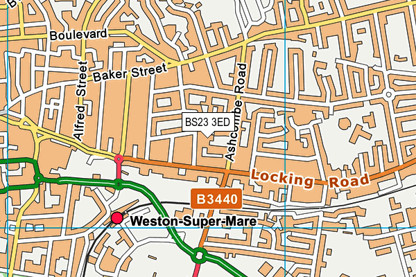 BS23 3ED map - OS VectorMap District (Ordnance Survey)