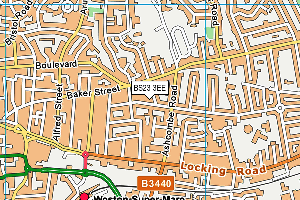 BS23 3EE map - OS VectorMap District (Ordnance Survey)