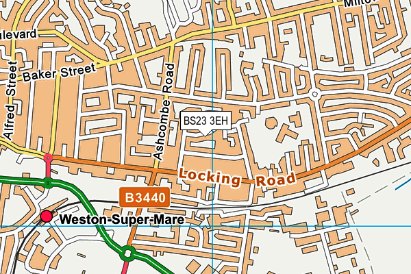 BS23 3EH map - OS VectorMap District (Ordnance Survey)